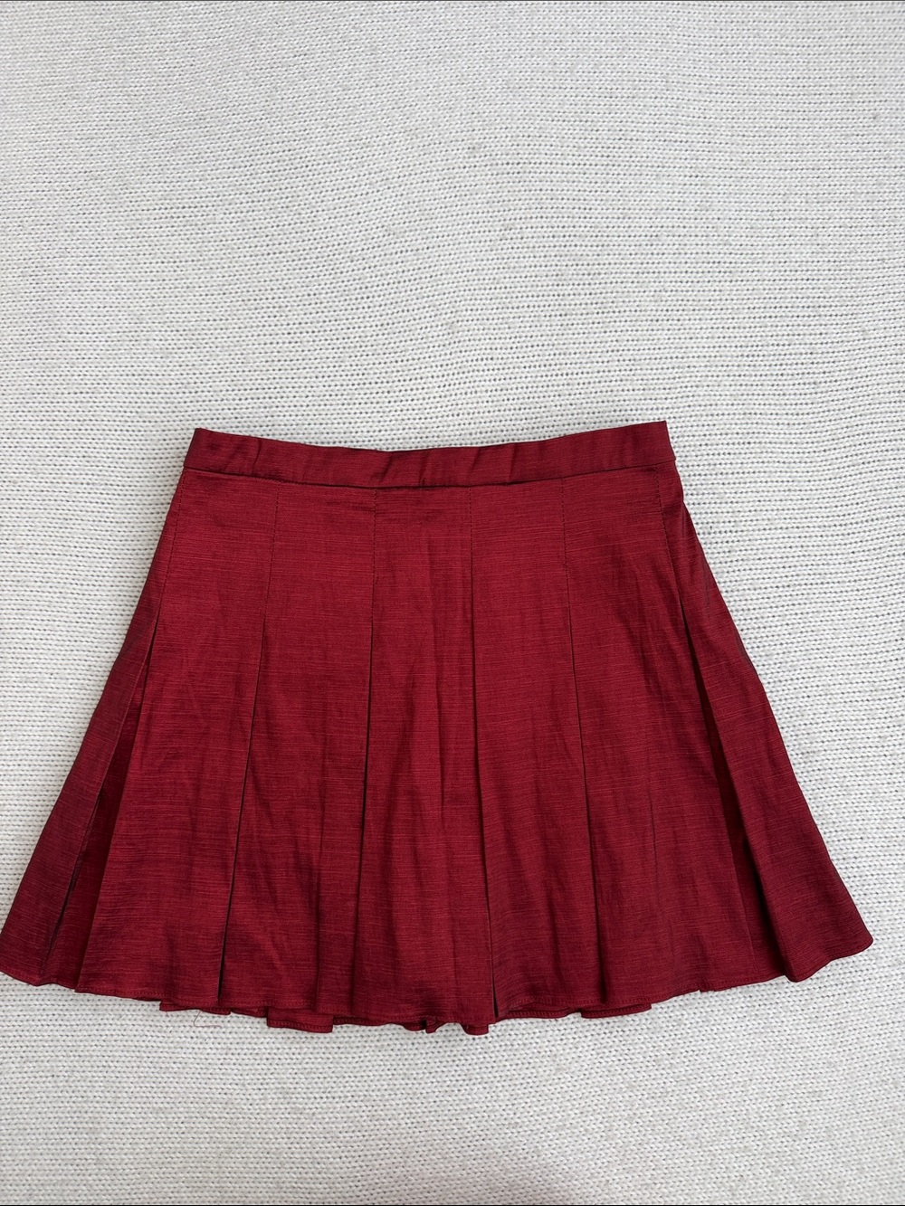 Amanda Uprichard Pleated Mini Skirt Red Size Small